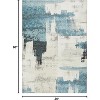 Acekool 9x12 Modern Abstract Area Rug, Machine Washable Low Pile, Non-Slip Stain Resistant Carpet for Living Room, Bedroom, Office, Beige Blue - 3 of 4