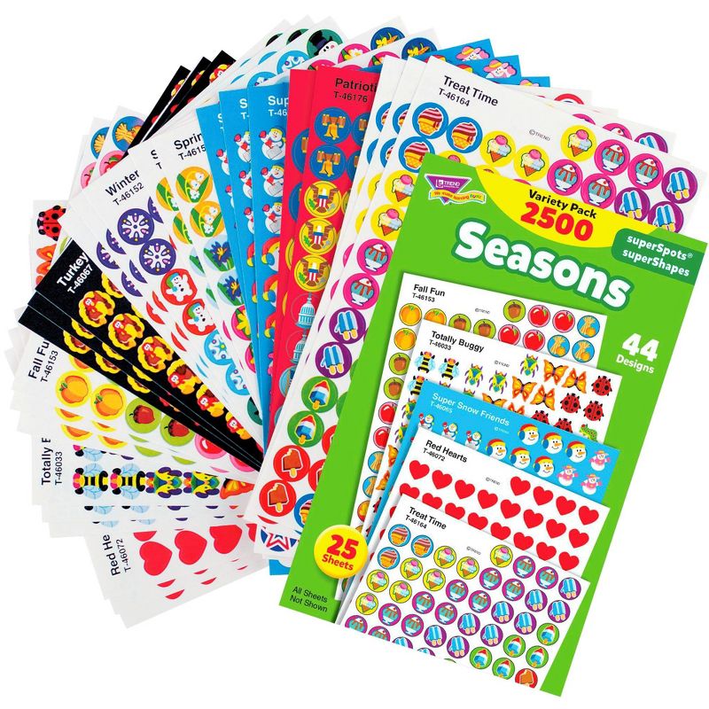 Trend Enterprises Seasons superSpots & superShapes Stickers Variety, Pack of 2500, 2 of 4