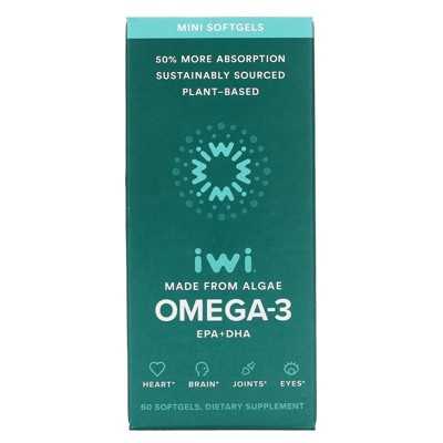 iwi Omega 3 Mini - Vegan Algae Omega 3 EPA + DHA - 30 Day Supply