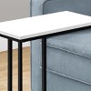 FONTOI End Tables C Shaped, Space Saving, Side Table for Living Room Bedroom, Modern Laminate with Metal Frame, White, 25"*17"*3" - 4 of 4