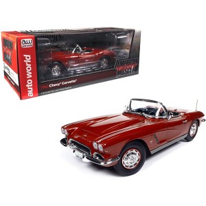 1962 Chevrolet Corvette Convertible Honduras Maroon Metallic 1/18 Diecast Model Car by Auto World - 1 of 4