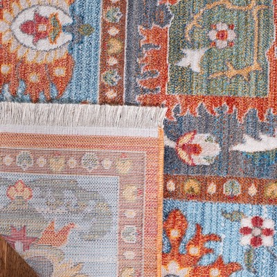 Reversible Hand-Knotted Blue Wool Blend 5' x 7' Area Rug