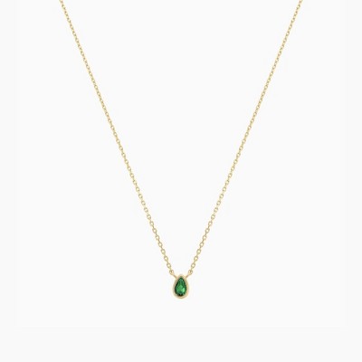 Bearfruit Jewelry Sterling Silver 18K Gold Plated Ivy Emerald Necklace