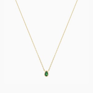 Bearfruit Jewelry Sterling Silver 18K Gold Plated Ivy Emerald Necklace - 1 of 2