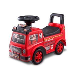 Ride-On Push Car for Toddlers Ages 1–3 with Music Wheel, Backrest & Storage Seat, Sit-to-Stand Toy, Red - 1 of 4