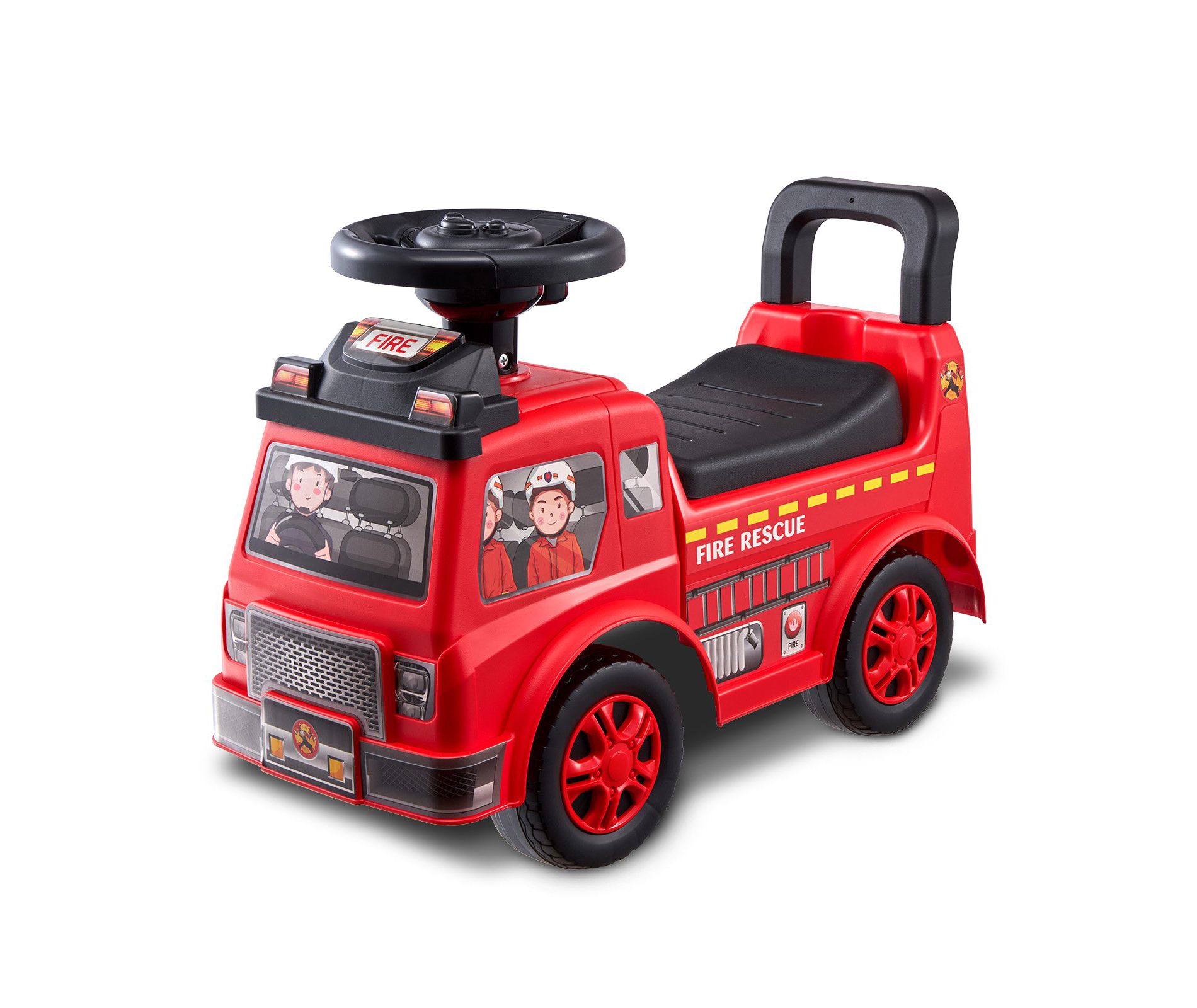 Ride-On Push Car for Toddlers Ages 1–3 with Music Wheel, Backrest & Storage Seat, Sit-to-Stand Toy, Red