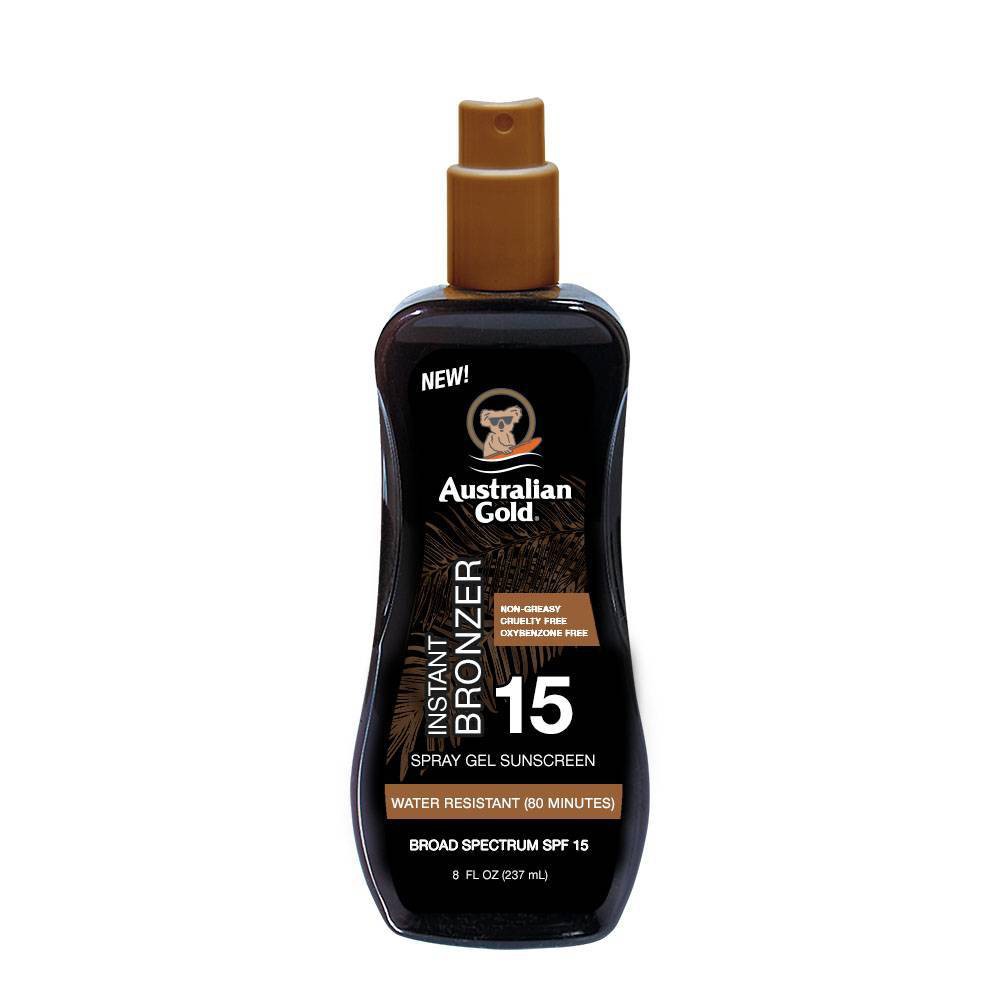 UPC 054402250525 product image for Australian Gold Sunscreen Spray Gel with Instant Bronzer - SPF 15 - 8 fl oz | upcitemdb.com