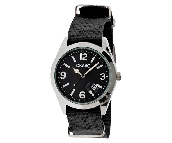 Women's Crayo Sunrise Watch with Nylon Strap and Luminous hands - Black