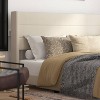 Taylor & Logan King 47" High Hilton Platform Bed Beige: Wingback Headboard, Faux Linen, Foam Padding, Wooden Slat Support - 2 of 4