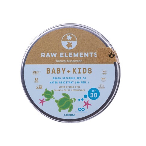 Raw Elements Baby + Kids Mineral Sunscreen Tin - SPF 30+ - 3oz - image 1 of 4