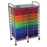 Mobile Organizer, 20 Drawers, 25 x 38 x 15-1/4 Inches, Multiple Colors