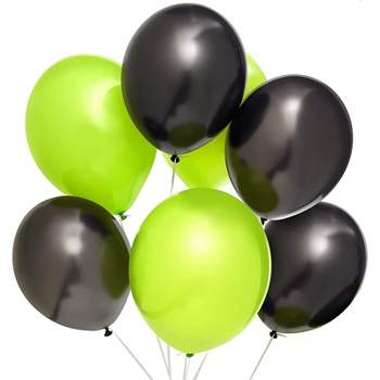Blue Panda 50-Pack 12-inch Latex Balloons Party Decorations, Lime Green, Black