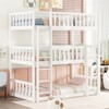 RISOKEYS Twin Size Triple Rubber Wood Bunk Bed - Detachable Triple Twin Bunk Bed with Two Built-in Ladders and Guardrails - 4 of 4