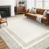 Indoor Modern Bordered Solid Color Area Rugs Ultra Soft Washable Low Pile Non Slip Carpet for Living Room Bedroom Thin Floor Mat - 2 of 4