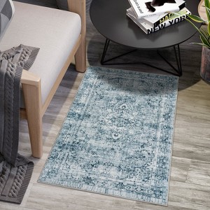 Vintage Boho Area Rug , Non-Slip, Washable, Soft, Short Pile, Non-Shedding Floor Carpet for Living Room,Bedroom Office - 1 of 4