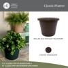 The HC Companies 17 Inch Round Classic Planter - Plastic Plant Pot for Indoor Outdoor Plants Flowers Herbs, Chocolate - 4 of 4