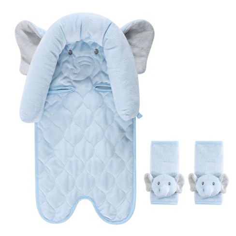 Hudson Baby Infant Boy Car Seat Insert And Strap Covers Blue Elephant One Size Target