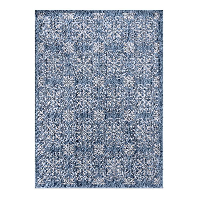 World Rug Gallery Transitional Geometric Textured Flat Weave Indoor/Outdoor Area Rug, 1 of 19