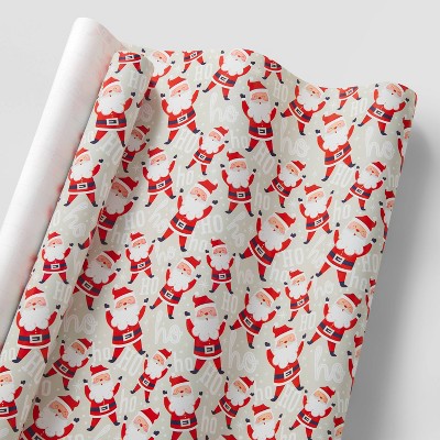 55 sq ft Happy Santa Gift Wrap Red/Silver - Wondershop™