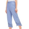 Collections Etc Stylish Eyelet & Frayed Hem Elasticized Waist Capris - 3 of 4