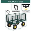 Garden Wagon Cart, Duty Steel Yard Cart with Removable Sides, All Terrain Tires, Utility Wagon for Lawn Farm - 2 of 4