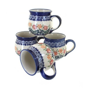 Blue Rose Polish Pottery K090-4 Manufaktura Bubble Mug Set - 1 of 2
