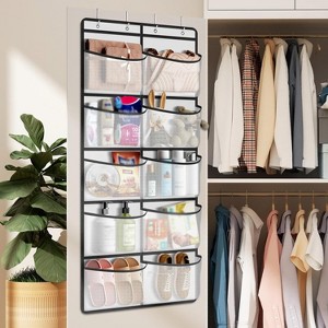 10-piece organizer to hang above the door with 2 hooks, hangers for the closet, organizer behind the door for bedroom, bathroom, home office - 1 of 3