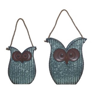 Transpac Metal 12.5 in. Multicolor Spring Layered Owl Containers Set of 2 - 1 of 4
