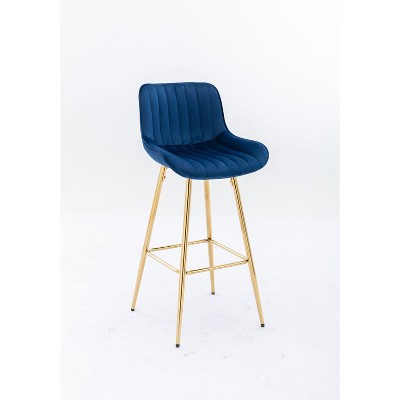 NicBex Set of 2 Bar Stools for Kitchen Island,Velvet Counter Bar Stools with Chrome Footrest,Bar Chairs for Dining Rooms,Kitchens Islands