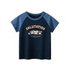MyKids-USA Boys’ Animal And Letters Print Color Patchwork T-Shirt In European And American Style - 2 of 4