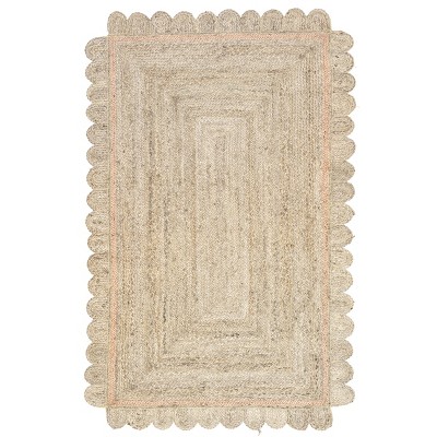 Image of nuLOOM Tera Petals Braided Jute Area Rug, 5' x 8', Baby Pink