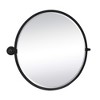TEHOME 26 in. W x 26 in. H Circle Round Metal Framed Pivoting Wall Mounted Bathroom Vanity Mirror in Matt Black - 4 of 4