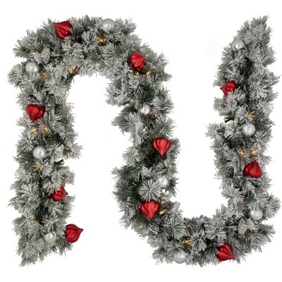 Northlight 9' X 12 Prelit White Crystal Spruce Artificial Christmas Garland  - Clear Lights : Target