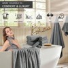 4 Piece Extra Large Bath Towel 35x70 Grey Set for Bathroom, Ultra Soft, Absorbent, Quick Dry, Spa Gym Hotel Use - 2 of 4