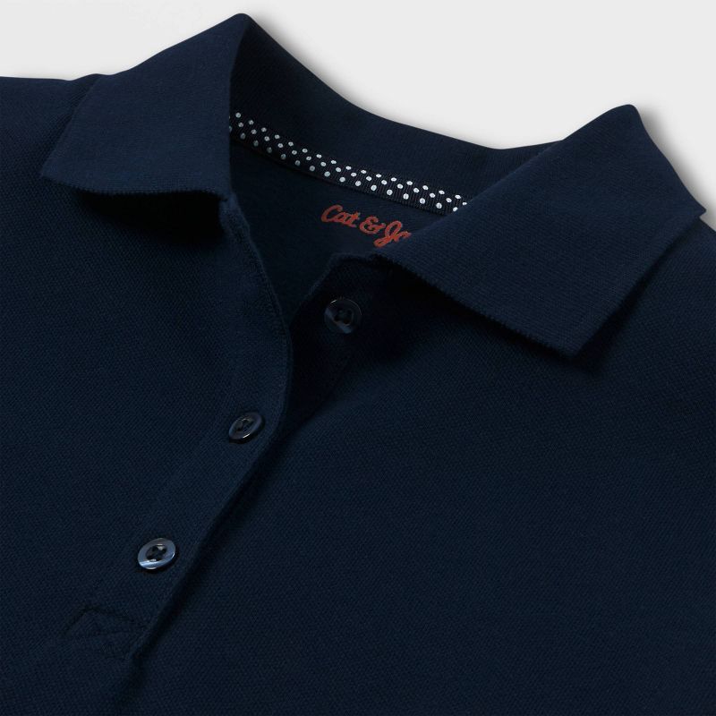 Girls' Short Sleeve Pique Uniform Polo Shirt - Cat & Jack™, 3 of 4