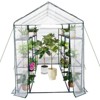 Portable Indoor and Outdoor Green House ，Walk-in Greenhouse with  Shelves, Roll-Up Zippered Door Anchors and Ropes,for Garden - 2 of 4