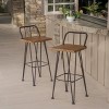 Denali 2pk Acacia Wood Industrial Barstools Teak - Christopher Knight Home - 2 of 4