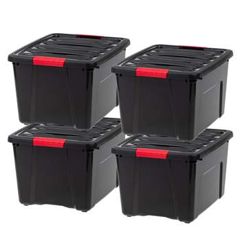 Iris Usa 4pack 6qt Plastic Compact Stackable Storage Drawers, Black : Target