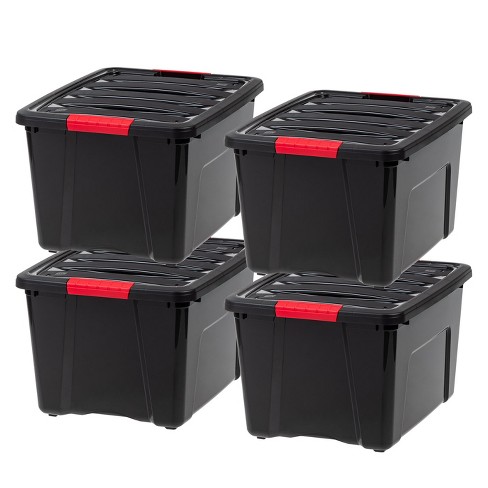 Iris Usa 14.5 Quart Plastic Storage Bin Tote Organizing Container With  Latching Lid, Stackable And Nestable, Clear, 4 Pack : Target