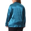 Women's Plus Size Office Formal Long Sleeve Tie Neck Satin Blouses - Agnes Orinda - 4 of 4