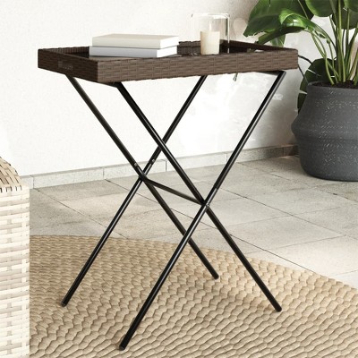 vidaXL Bistro Table Black 15.7"x27.5" Metal