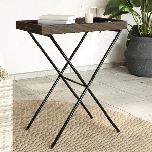 vidaXL Bistro Table Black 15.7"x27.5" Metal - 1 of 4