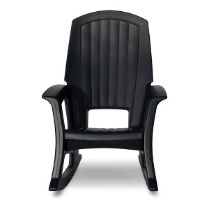 Semco Rockaway Heavy Duty All-Weather Outdoor Patio or Deck Rocking Chair, Black - 1 of 4