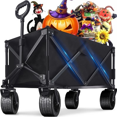 Musment Collapsible Foldable Wagon Cart, 350lbs Large Capacity Folding Wagon Cart
