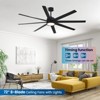 Aoibox 72 Inch Modern Ceiling Fan with Light and Remote, 8 Blades, 6 Speed, Reversible DC Motor, Super Thin Design, Black - 3 of 4
