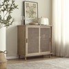HOMLUX Rattan Buffet Sideboard Kitchen Cupboard Coffee Bar Cabinet w/Shelf & Sliding Door - 2 of 4