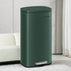 8 Gallon Trash Can with Lid, Garbage Can, Stainless Steel Small Waste Bin with Step Pedal and Inner Bucket, Soft Close, for Kitchen - image 3 of 3