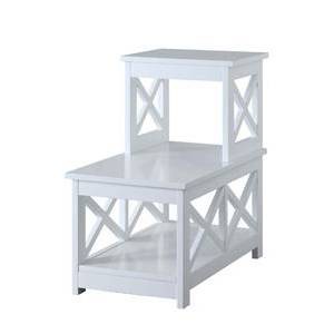 Oxford 2 Step Chairside End Table White - Breighton Home