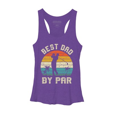 Women's Design By Humans Best Dad By Par Tropical Golf By Racerback Tank Top