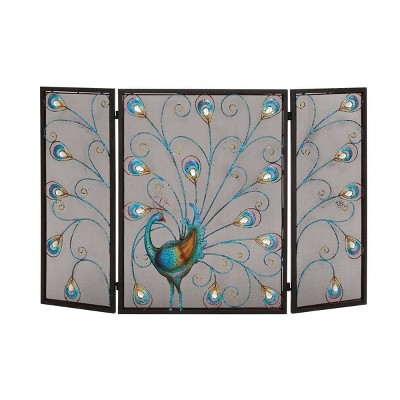 Eclectic Metal Fireplace Screen - Olivia & May